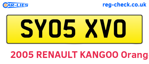 SY05XVO are the vehicle registration plates.