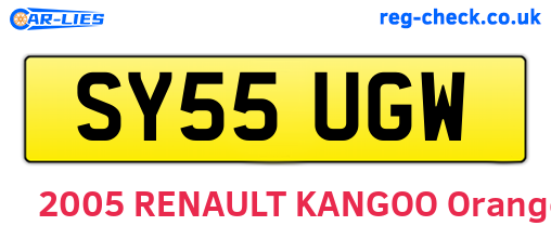 SY55UGW are the vehicle registration plates.