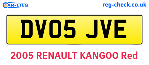 DV05JVE are the vehicle registration plates.