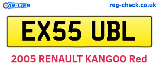 EX55UBL are the vehicle registration plates.