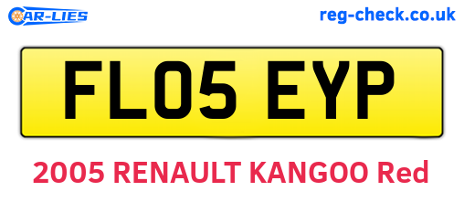 FL05EYP are the vehicle registration plates.