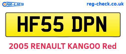 HF55DPN are the vehicle registration plates.