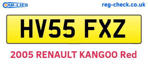 HV55FXZ are the vehicle registration plates.