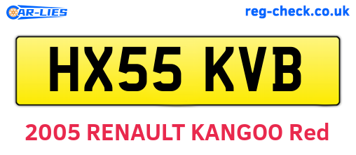 HX55KVB are the vehicle registration plates.