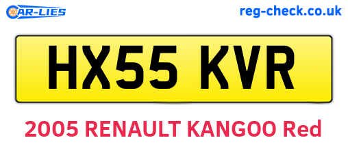 HX55KVR are the vehicle registration plates.