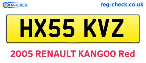 HX55KVZ are the vehicle registration plates.