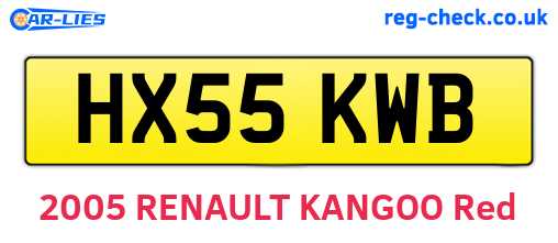 HX55KWB are the vehicle registration plates.