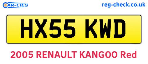 HX55KWD are the vehicle registration plates.