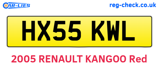 HX55KWL are the vehicle registration plates.