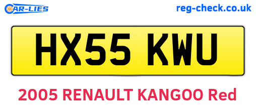 HX55KWU are the vehicle registration plates.