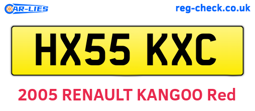 HX55KXC are the vehicle registration plates.