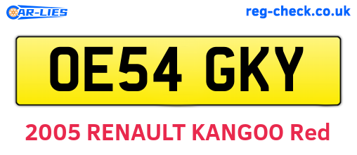 OE54GKY are the vehicle registration plates.