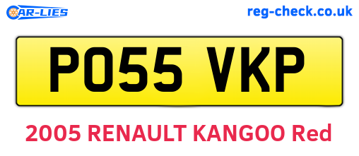 PO55VKP are the vehicle registration plates.