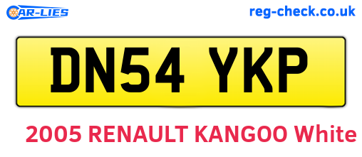 DN54YKP are the vehicle registration plates.
