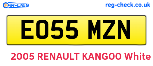 EO55MZN are the vehicle registration plates.