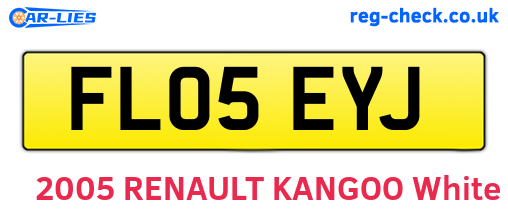 FL05EYJ are the vehicle registration plates.