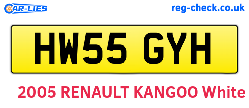HW55GYH are the vehicle registration plates.