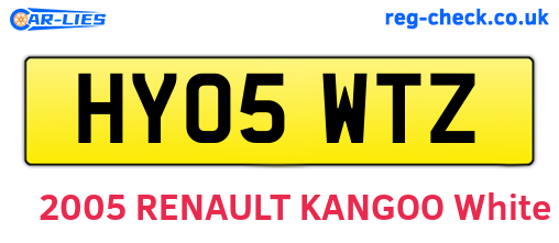 HY05WTZ are the vehicle registration plates.