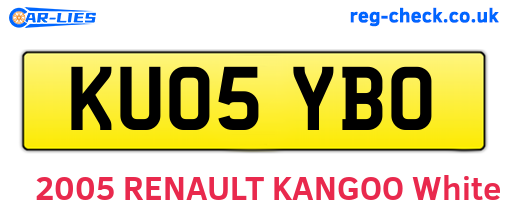 KU05YBO are the vehicle registration plates.