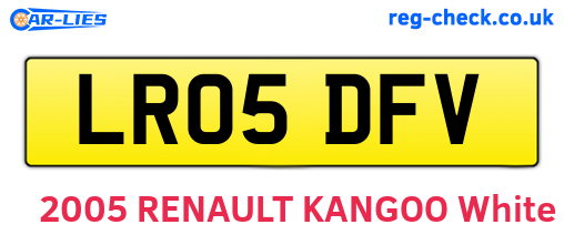 LR05DFV are the vehicle registration plates.