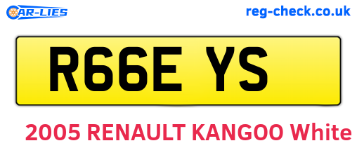 R66EYS are the vehicle registration plates.