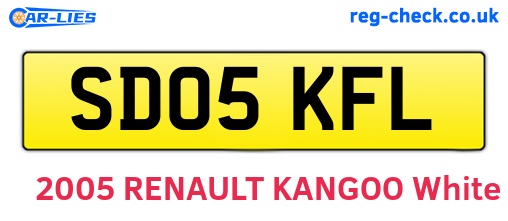 SD05KFL are the vehicle registration plates.