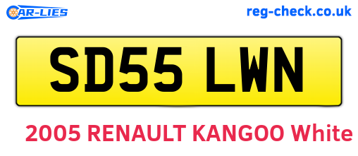 SD55LWN are the vehicle registration plates.
