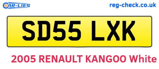 SD55LXK are the vehicle registration plates.