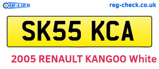 SK55KCA are the vehicle registration plates.