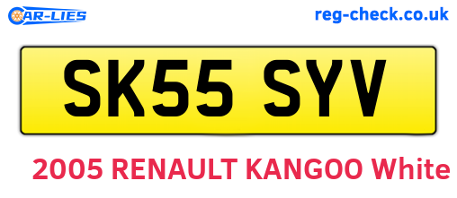 SK55SYV are the vehicle registration plates.