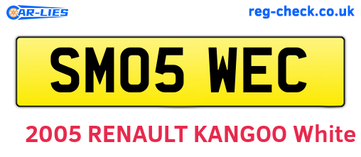 SM05WEC are the vehicle registration plates.