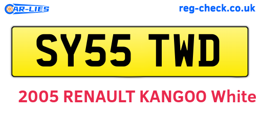 SY55TWD are the vehicle registration plates.