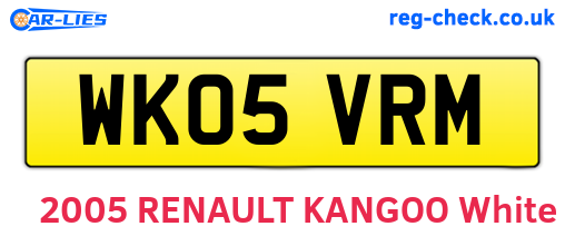 WK05VRM are the vehicle registration plates.