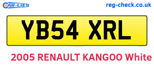 YB54XRL are the vehicle registration plates.