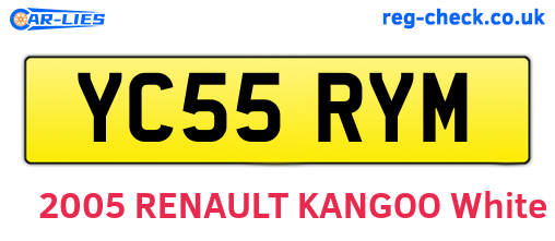 YC55RYM are the vehicle registration plates.
