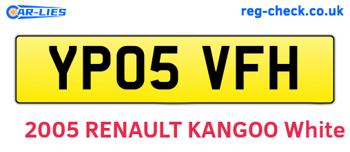 YP05VFH are the vehicle registration plates.