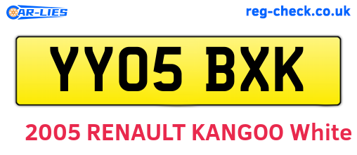 YY05BXK are the vehicle registration plates.