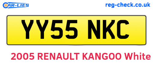 YY55NKC are the vehicle registration plates.