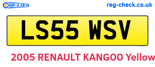 LS55WSV are the vehicle registration plates.