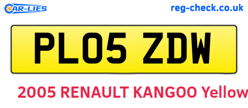 PL05ZDW are the vehicle registration plates.