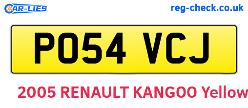 PO54VCJ are the vehicle registration plates.