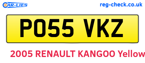 PO55VKZ are the vehicle registration plates.