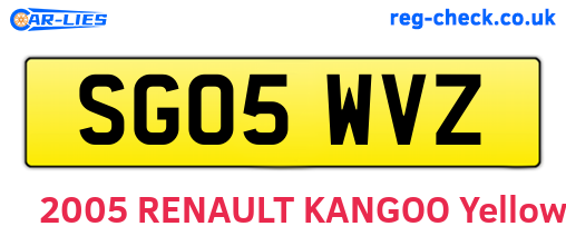 SG05WVZ are the vehicle registration plates.