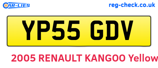YP55GDV are the vehicle registration plates.
