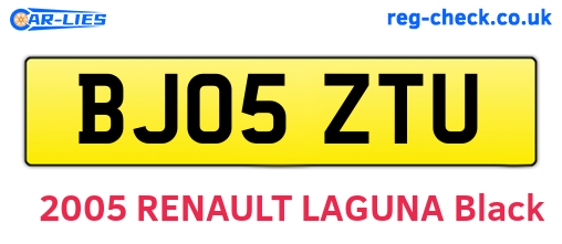 BJ05ZTU are the vehicle registration plates.