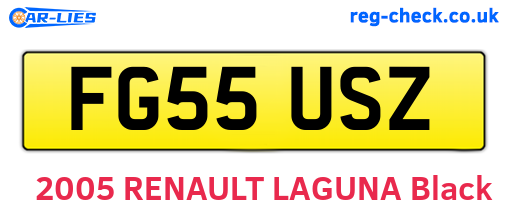 FG55USZ are the vehicle registration plates.