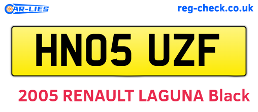 HN05UZF are the vehicle registration plates.