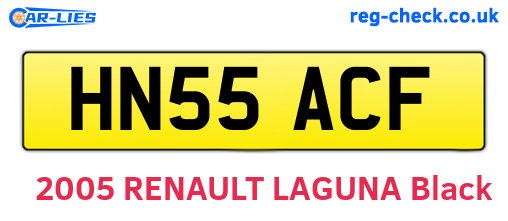 HN55ACF are the vehicle registration plates.