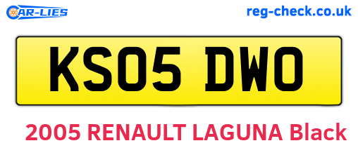 KS05DWO are the vehicle registration plates.