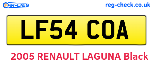 LF54COA are the vehicle registration plates.